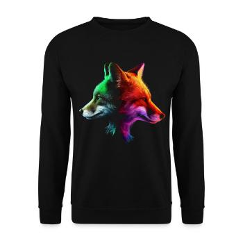 Fox Animal Lover Gift Motif animal sauvage - Sweat-shirt Unisexe - noir - Devant - Alina (178cm) & Michal (187cm)