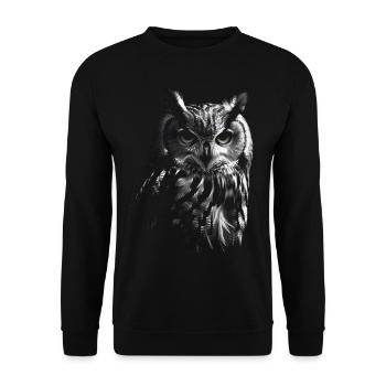 Owl Night Bird Bird Animal Gift Art - Unisex Sweatshirt - black - Front - Alina (178cm) & Michal (187cm)