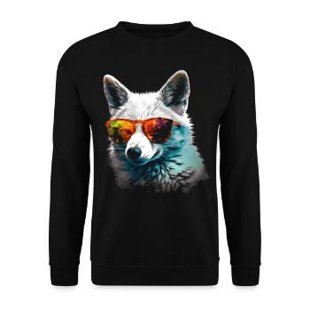 Fuchs Tierliebhaber Geschenk Wildtier Tier Motiv - Unisex Pullover - Schwarz - Vorne - Alina (178cm) & Michal (187cm)