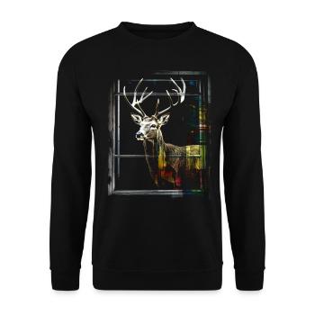 Deer Deer Forest Art Animal Gift Animal Motif - Sweat-shirt Unisexe - noir - Devant - Alina (178cm) & Michal (187cm)
