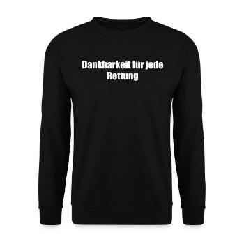 Feuerwehr - Dankbarkeit für jede Rettung - Unisex Pullover - Schwarz - Vorne - Alina (178cm) & Michal (187cm)