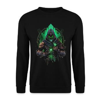 Epic Gamer Guardian détient un plus vert - Sweat-shirt Unisexe - noir - Devant - Alina (178cm) & Michal (187cm)