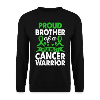 Frère De La Conscience Guerrière Du Cancer Des Voies Biliaires - Sweat-shirt Unisexe - noir - Devant - Alina (178cm) & Michal (187cm)