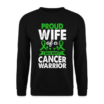 Épouse De La Conscience Du Guerrier Du Cancer Des Voies Biliaires - Sweat-shirt Unisexe - noir - Devant - Alina (178cm) & Michal (187cm)