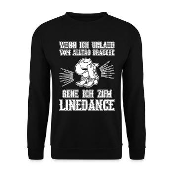 Line Dance Linedance Country Tänzer Geschenk - Unisex Pullover - Schwarz - Vorne - Alina (178cm) & Michal (187cm)