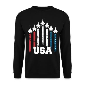 Avion de combat des États-Unis drapeau formation de l’armée de l’air - Sweat-shirt Unisexe - noir - Devant - Alina (178cm) & Michal (187cm)