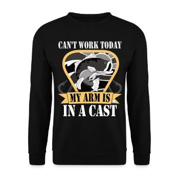 Crazy funny excuse for fishing bass instead of wor - Unisex Sweatshirt - black - Front - Alina (178cm) & Michal (187cm)