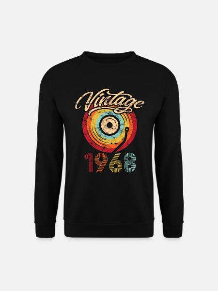 1968 Geburtstag Vinyl Vintage - Unisex Pullover - Schwarz