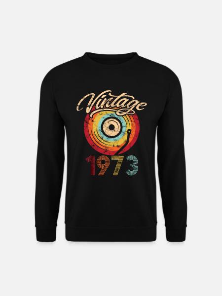 1973 Geburtstag Vinyl Vintage - Unisex Pullover - Schwarz