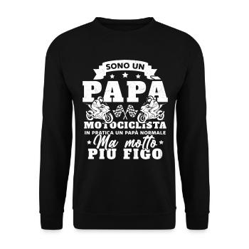 Un père motard et un père normal plus cool - Sweat-shirt Unisexe - noir - Devant - Alina (178cm) & Michal (187cm)
