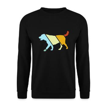 Hund Retro - Unisex Pullover - Schwarz - Vorne - Alina (178cm) & Michal (187cm)