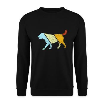 Hund Retro - Unisex Pullover - Schwarz - Vorne - Alina (178cm) & Michal (187cm)