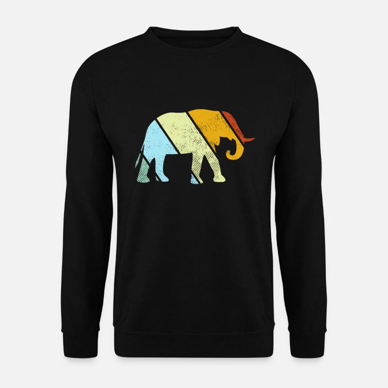 Éléphant Rétro - Sweat-shirt Unisexe - noir