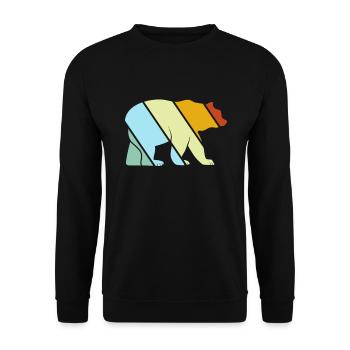 Bear Retro - Unisex Sweatshirt - black - Front - Alina (178cm) & Michal (187cm)
