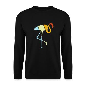 Flamant rose Rétro - Sweat-shirt Unisexe - noir - Devant - Alina (178cm) & Michal (187cm)