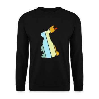 Lapin Rétro - Sweat-shirt Unisexe - noir - Devant - Alina (178cm) & Michal (187cm)