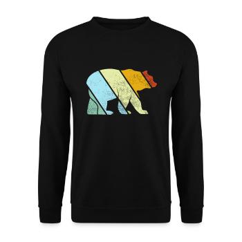 Bear Retro - Unisex Sweatshirt - black - Front - Alina (178cm) & Michal (187cm)