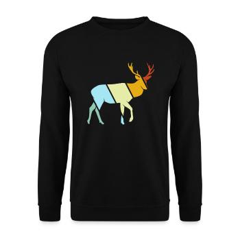Hirsch Retro - Unisex Sweatshirt - black - Front - Alina (178cm) & Michal (187cm)