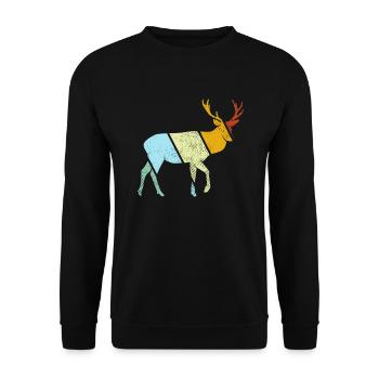 Hirsch Retro - Unisex Sweatshirt - black - Front - Alina (178cm) & Michal (187cm)