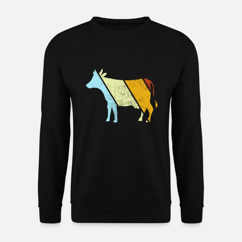 Kuh Retro - Unisex Pullover - Schwarz