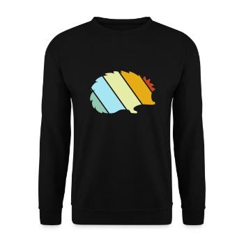 Igel Retro - Unisex Pullover - Schwarz - Vorne - Alina (178cm) & Michal (187cm)