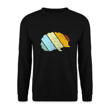 Igel Retro - Unisex Pullover - Schwarz - Vorne - Alina (178cm) & Michal (187cm)