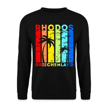 Rhodos Griechenland Insel Urlaub Idee - Unisex Pullover - Schwarz - Vorne - Alina (178cm) & Michal (187cm)
