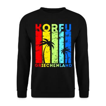 Korfu Griechenland Insel Urlaub Idee - Unisex Pullover - Schwarz - Vorne - Alina (178cm) & Michal (187cm)