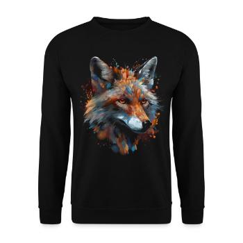 Fox Animal Lover Gift Motif animal sauvage - Sweat-shirt Unisexe - noir - Devant - Alina (178cm) & Michal (187cm)