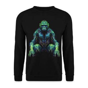 Gorilla Animal Monkey Zoo Animal Motif Animal Lover - Unisex Sweatshirt - black - Front - Alina (178cm) & Michal (187cm)