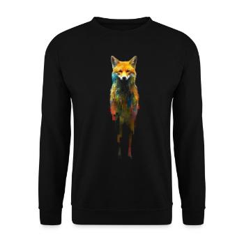 Fuchs Tierliebhaber Geschenk Wildtier Tier Motiv - Unisex Pullover - Schwarz - Vorne - Alina (178cm) & Michal (187cm)