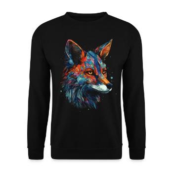 Fuchs Tierliebhaber Geschenk Wildtier Tier Motiv - Unisex Pullover - Schwarz - Vorne - Alina (178cm) & Michal (187cm)