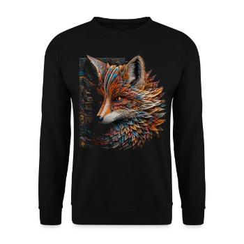 Fuchs Tierliebhaber Geschenk Wildtier Tier Motiv - Unisex Pullover - Schwarz - Vorne - Alina (178cm) & Michal (187cm)