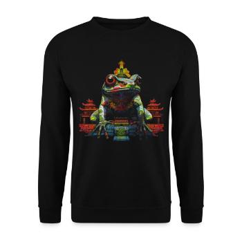 Frosch Kunst Tierliebhaber Geschenk Tiere - Unisex Pullover - Schwarz - Vorne - Alina (178cm) & Michal (187cm)