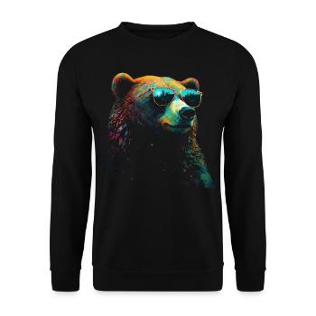 Bear Sunglasses Cool Forest Animals Gift Bears - Unisex Sweatshirt - black - Front - Alina (178cm) & Michal (187cm)