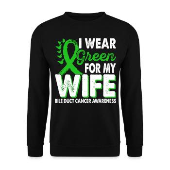 Portez du vert pour le cancer des voies biliaires de la femme - Sweat-shirt Unisexe - noir - Devant - Alina (178cm) & Michal (187cm)