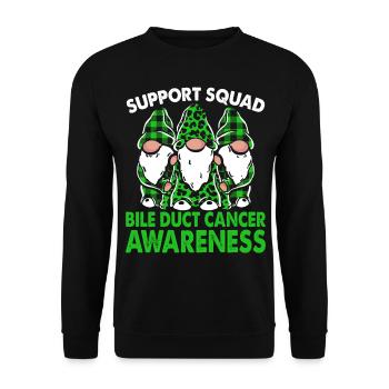 Mois de la sensibilisation au cancer des canaux biliaires de l’Escouade de soutien - Sweat-shirt Unisexe - noir - Devant - Alina (178cm) & Michal (187cm)