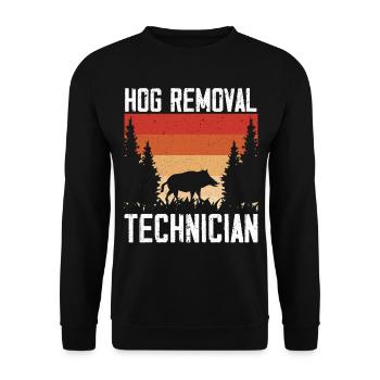 Techniker zur Entfernung von Schweinen Wildschwein - Unisex Pullover - Schwarz - Vorne - Alina (178cm) & Michal (187cm)
