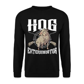 Hog Exterminator Wildschwein Wildschwein Jäger Hog - Unisex Pullover - Schwarz - Vorne - Alina (178cm) & Michal (187cm)
