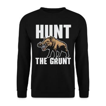 Hunt for the Grunt Wild Boar Wild Boar Hunters Sc - Unisex Sweatshirt - black - Front - Alina (178cm) & Michal (187cm)