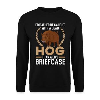 Better a dead pig than a living file - Unisex Sweatshirt - black - Front - Alina (178cm) & Michal (187cm)