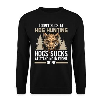 I'm not bad at pig hunting pig - Unisex Sweatshirt - black - Front - Alina (178cm) & Michal (187cm)