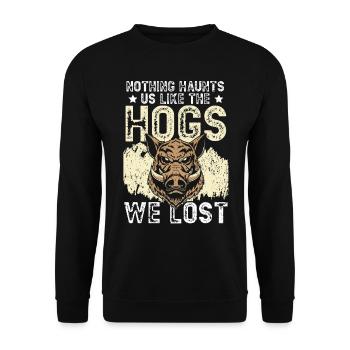 Nichts verfolgt uns so wie die Schweine, die wir v - Unisex Pullover - Schwarz - Vorne - Alina (178cm) & Michal (187cm)