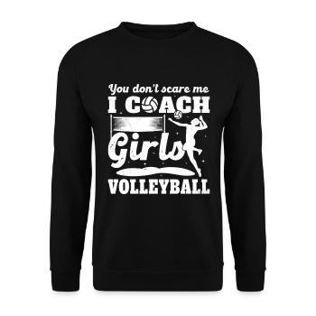 Coach volleyball Sportif Humour Entraîneur Filles - Sweat-shirt Unisexe - noir - Devant - Alina (178cm) & Michal (187cm)