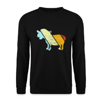 Schaf Retro - Unisex Pullover - Schwarz - Vorne - Alina (178cm) & Michal (187cm)