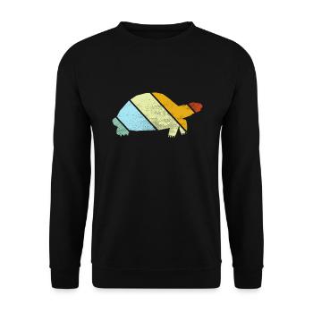 Turtle Retro - Unisex Sweatshirt - black - Front - Alina (178cm) & Michal (187cm)