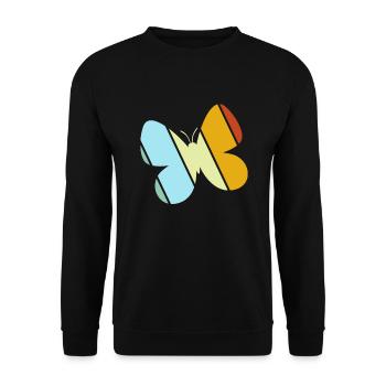 Schmetterling Retro - Unisex Pullover - Schwarz - Vorne - Alina (178cm) & Michal (187cm)