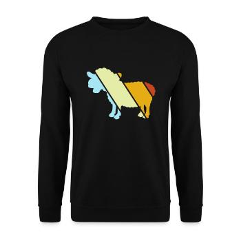Schaf Retro - Unisex Pullover - Schwarz - Vorne - Alina (178cm) & Michal (187cm)