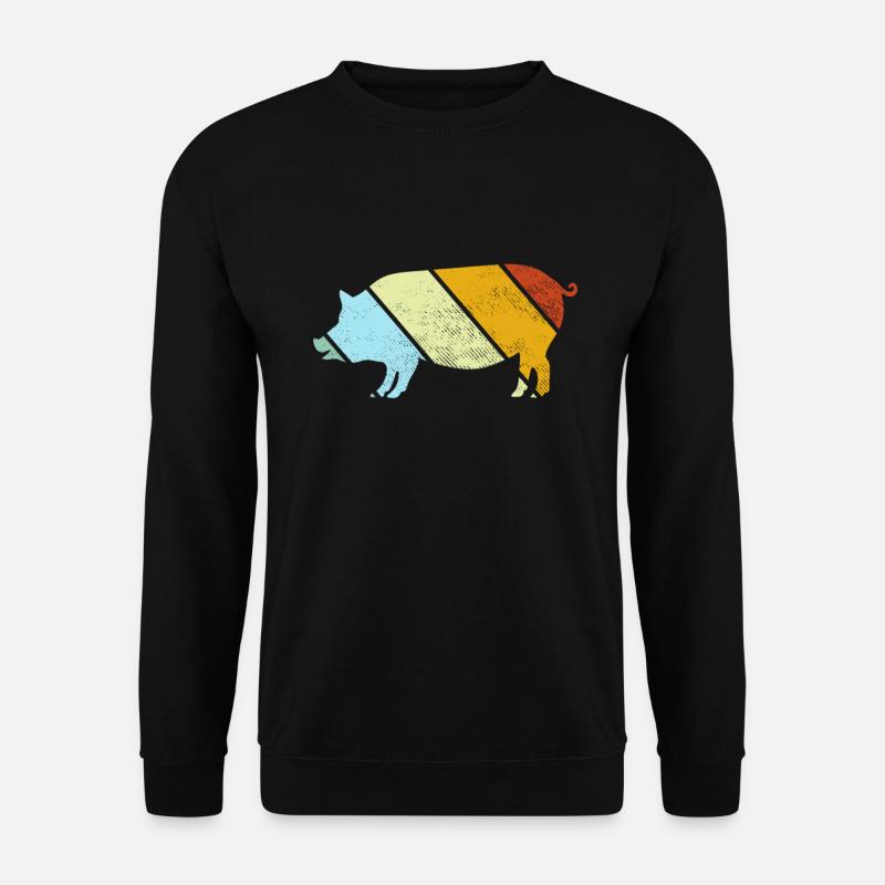 Schwein Retro - Unisex Pullover - Schwarz