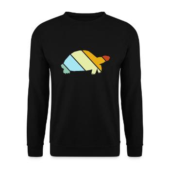 Turtle Retro - Unisex Sweatshirt - black - Front - Alina (178cm) & Michal (187cm)